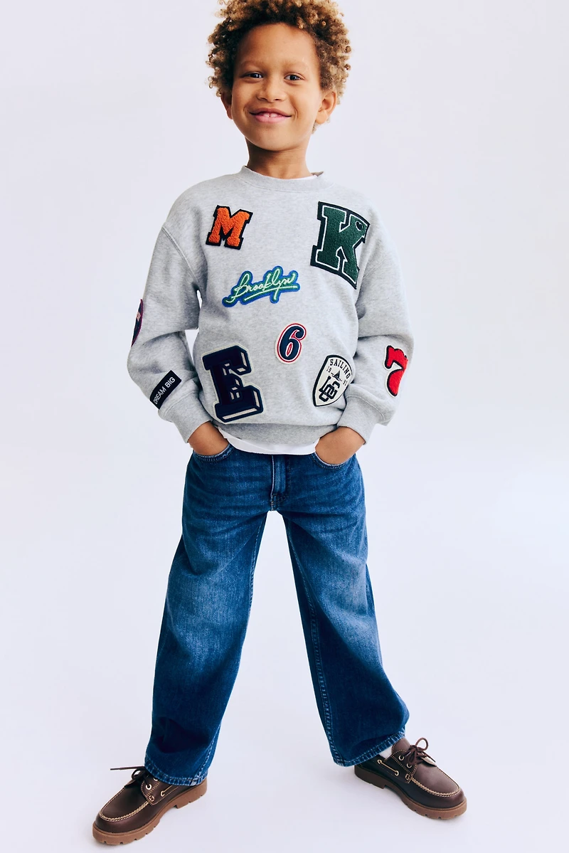 Appliquéd Brushed-Inside Sweatshirt