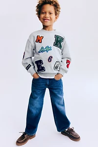 Appliquéd Brushed-Inside Sweatshirt