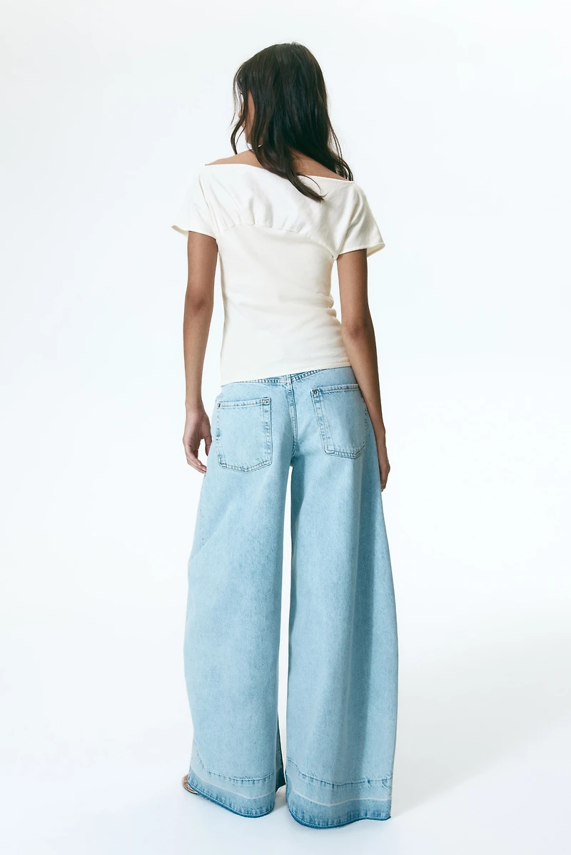 Gathered Cap-Sleeved Top