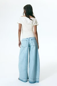 Gathered Cap-Sleeved Top