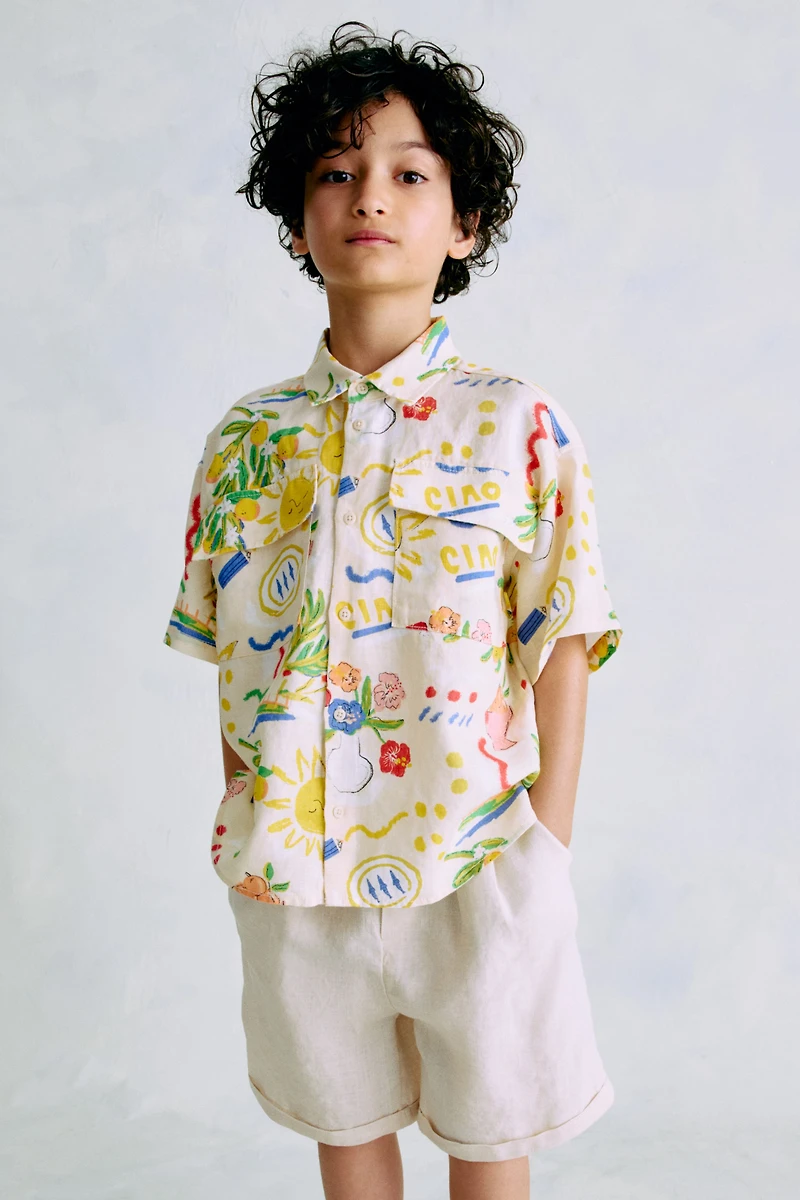 Printed Linen Shirt