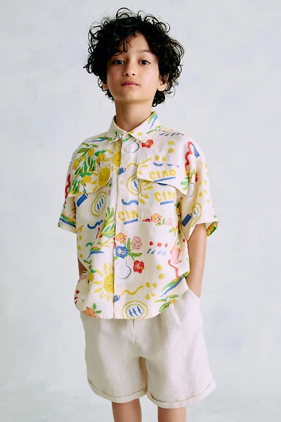 Printed Linen Shirt