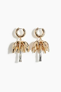 Palm Tree Pendant Earrings