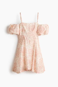 Robe à épaules dénudées en lin mélangé