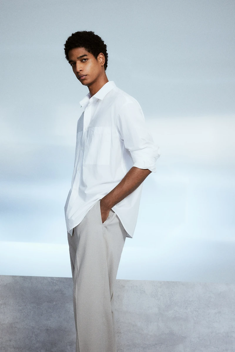 Chemise ample en popeline