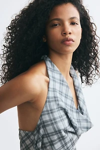 Tie-Detail Halterneck Top