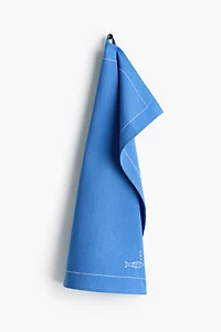 Embroidered-Motif Tea Towel