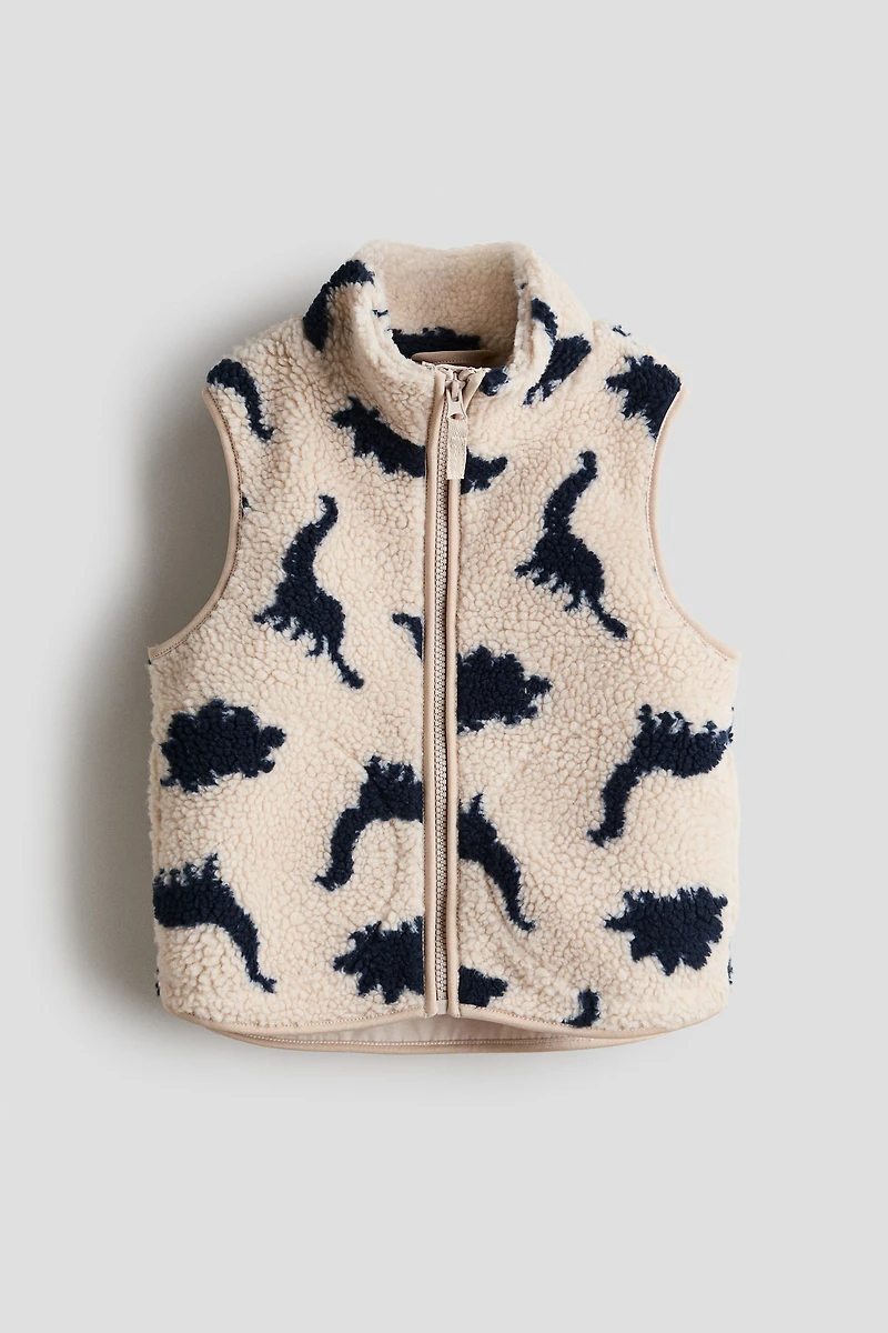 Patterned Teddy Fleece Vest