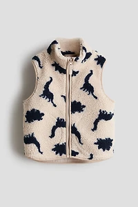 Patterned Teddy Fleece Vest