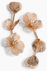 Boucles d'oreilles fleurs avec pendentifs