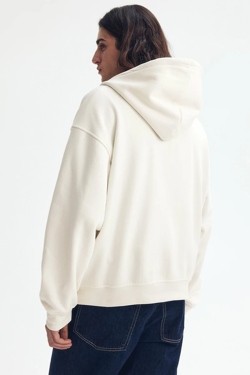 Veste à fermeture éclair ample capuche