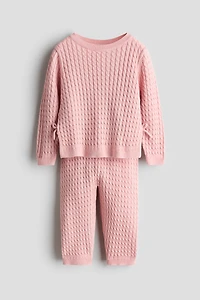 2-Piece Cable-Knit Cotton Set