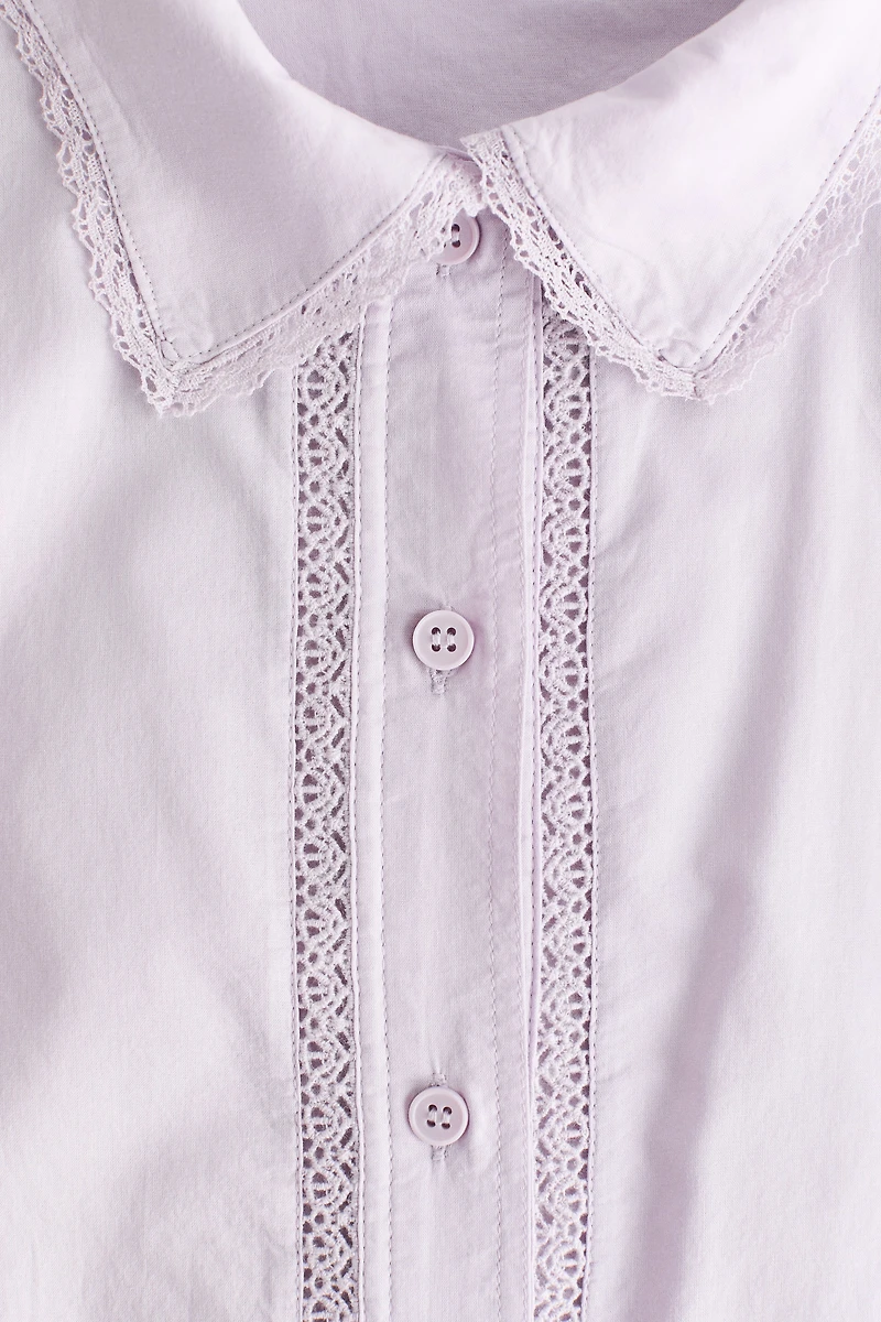 Lace-Trimmed Cotton Shirt
