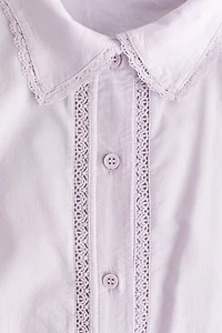Lace-Trimmed Cotton Shirt