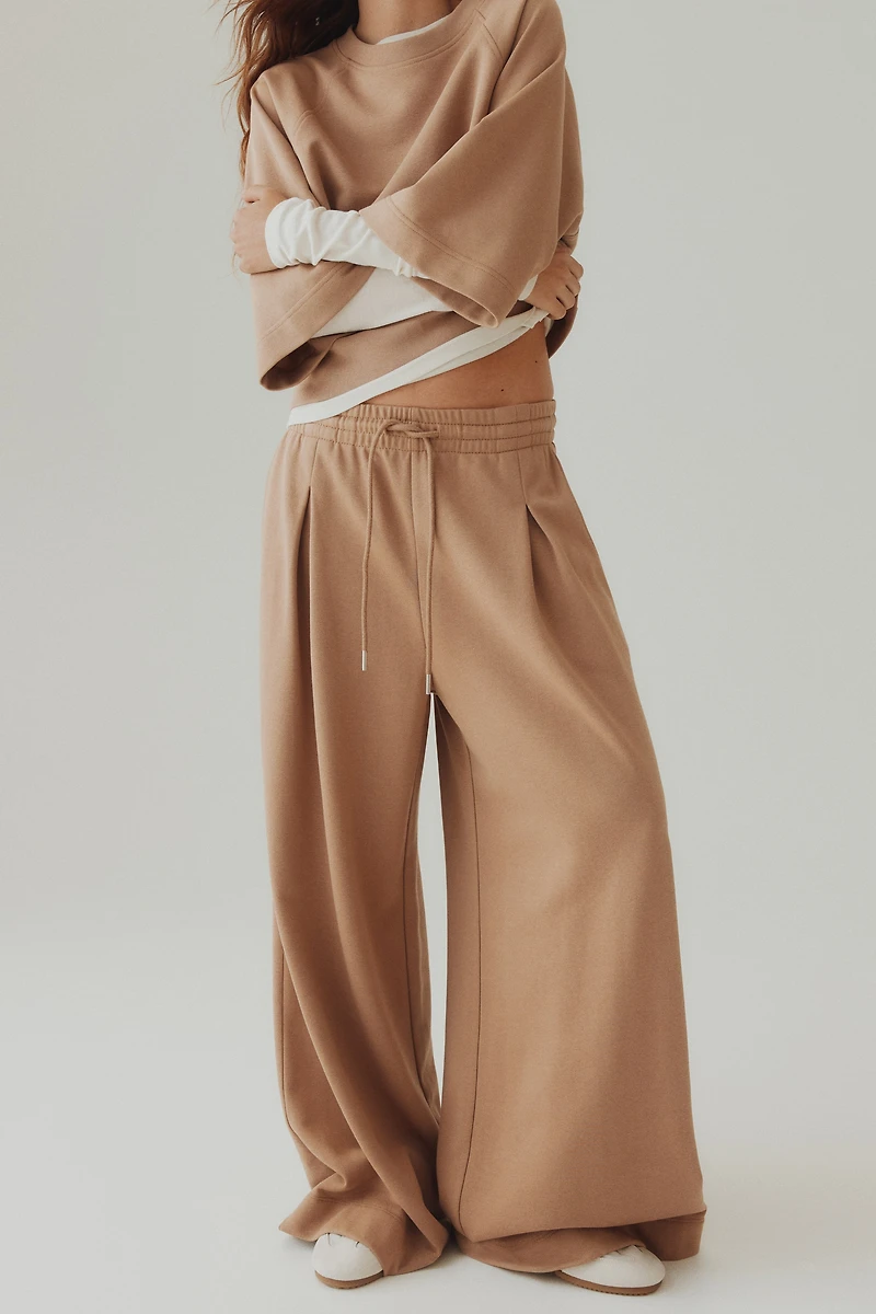 Pleat-Detail Drawstring Pants