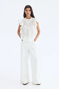 Blouse brodée en coton