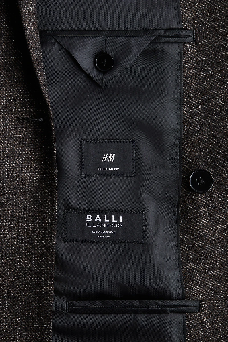 Regular-Fit Wool-Blend Double-Breasted Jacket