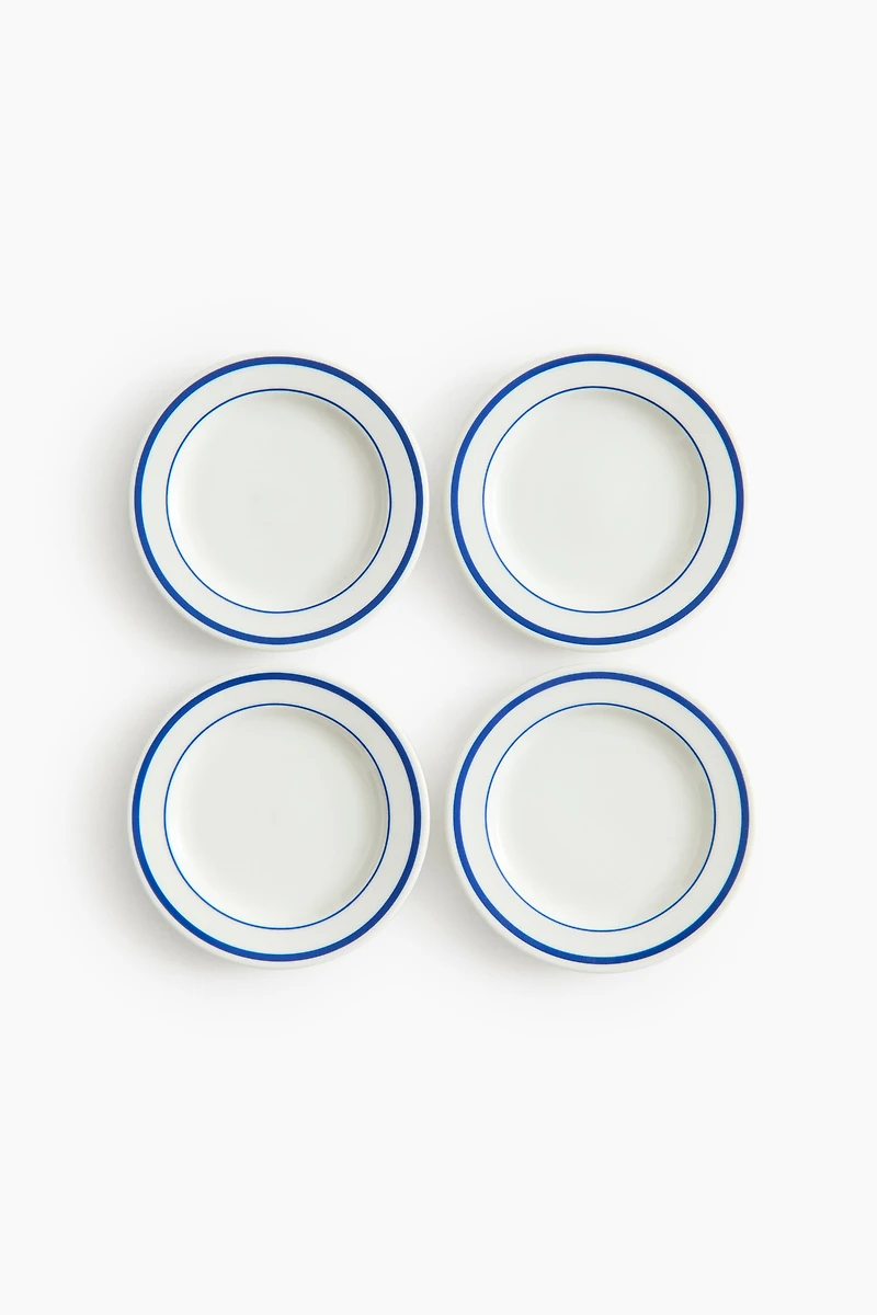 Lot de 4 mini assiettes en porcelaine