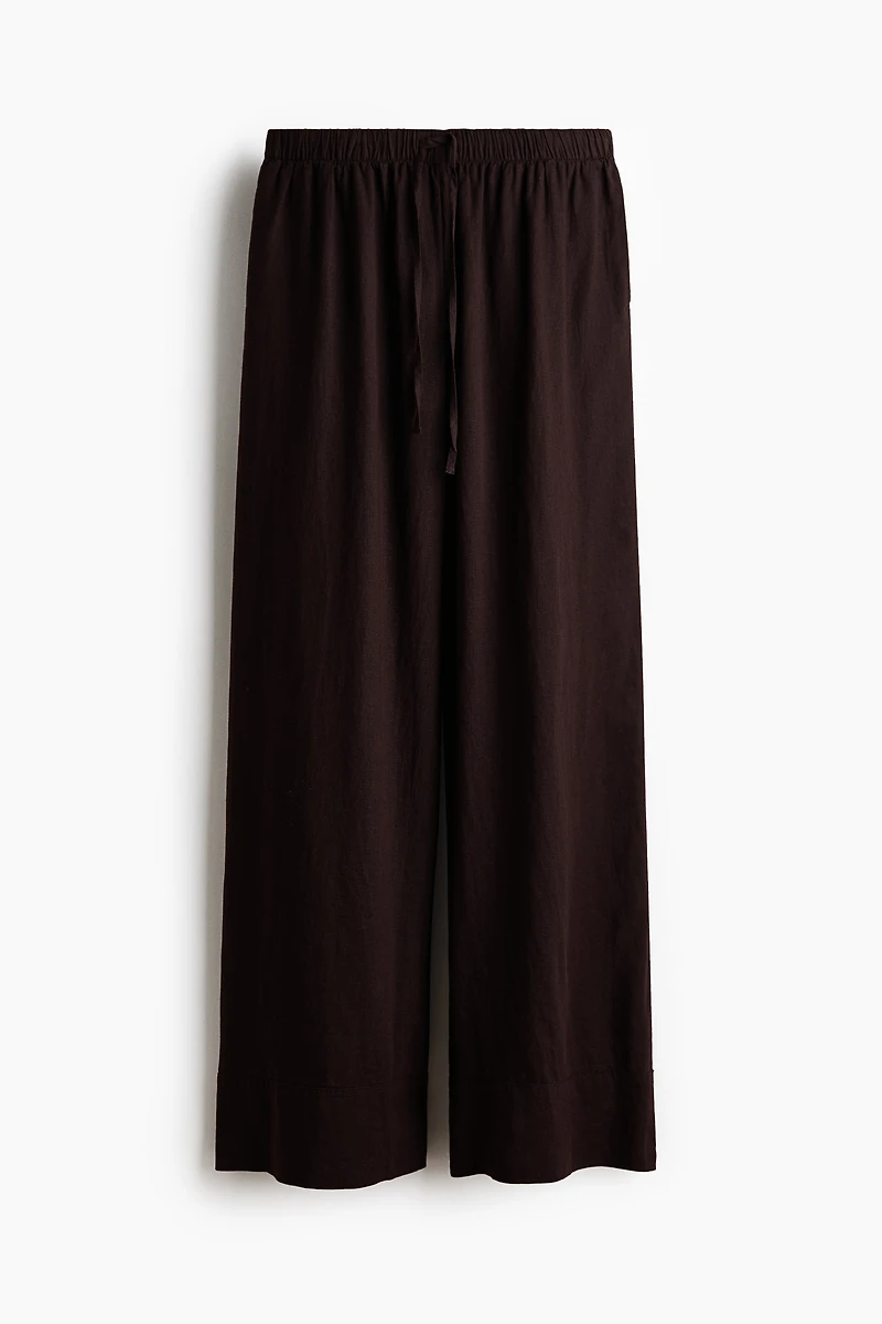 Pantalon large en lin mélangé