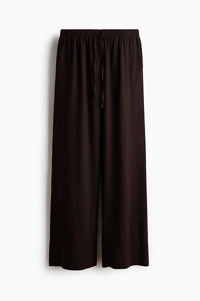 Pantalon large en lin mélangé