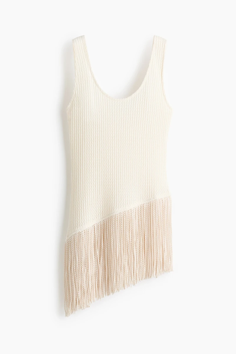 Asymmetric Fringe-Trimmed Top