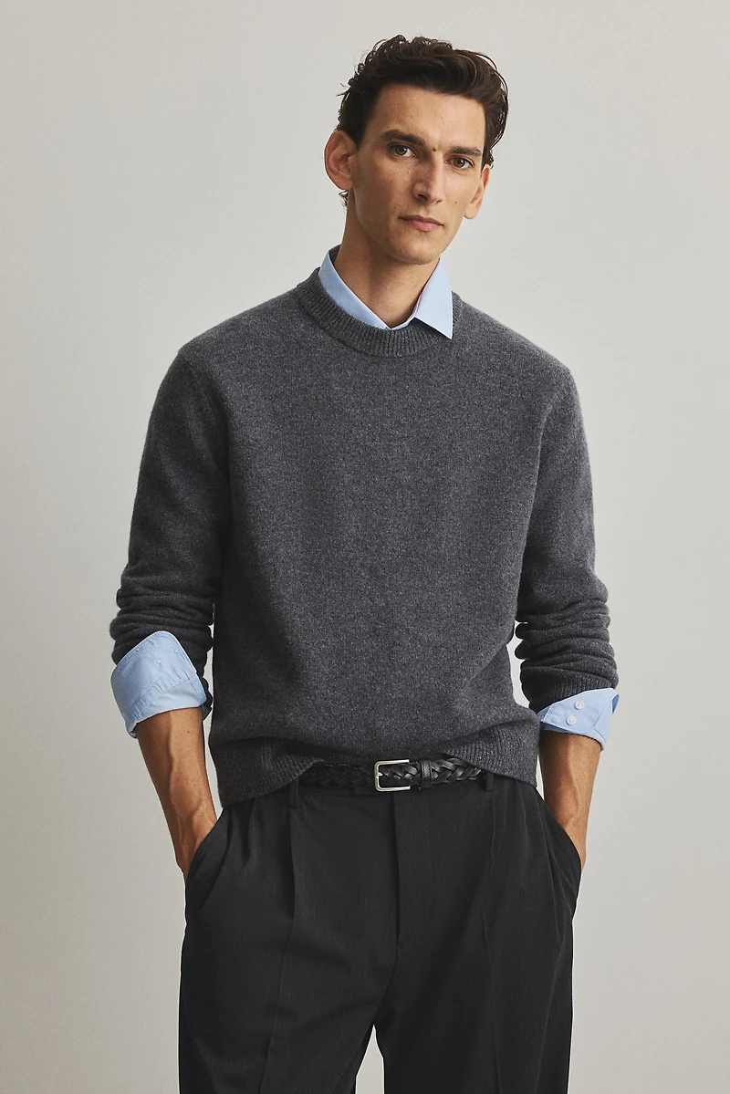 Regular-Fit Fine-knit Wool Sweater