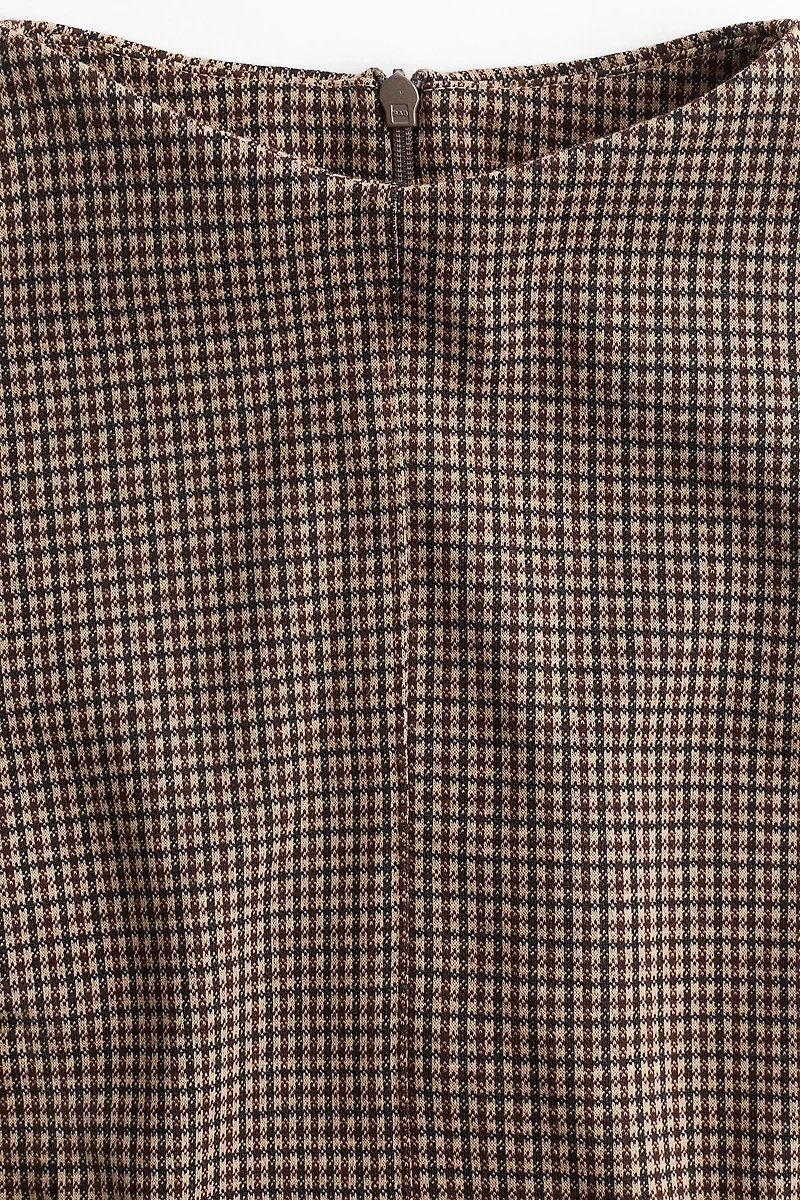 Stand-Up Collar Mini Dress