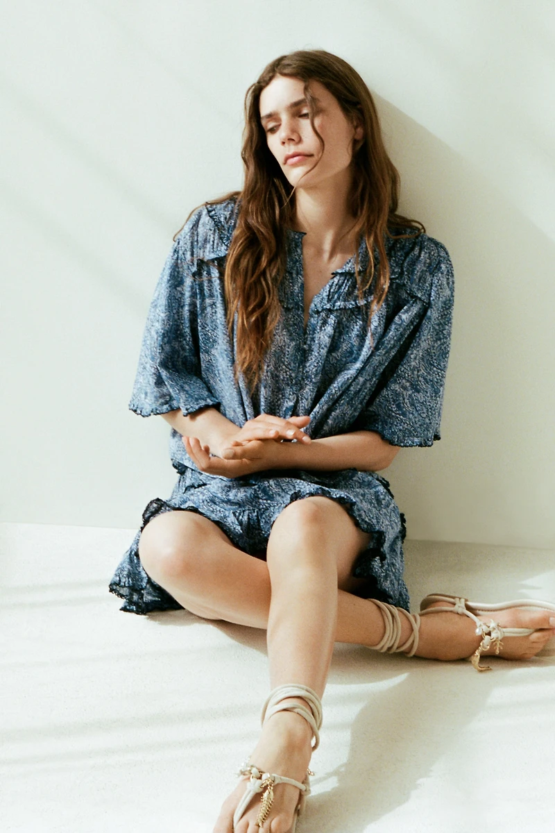 Ruffled Cotton Blouse