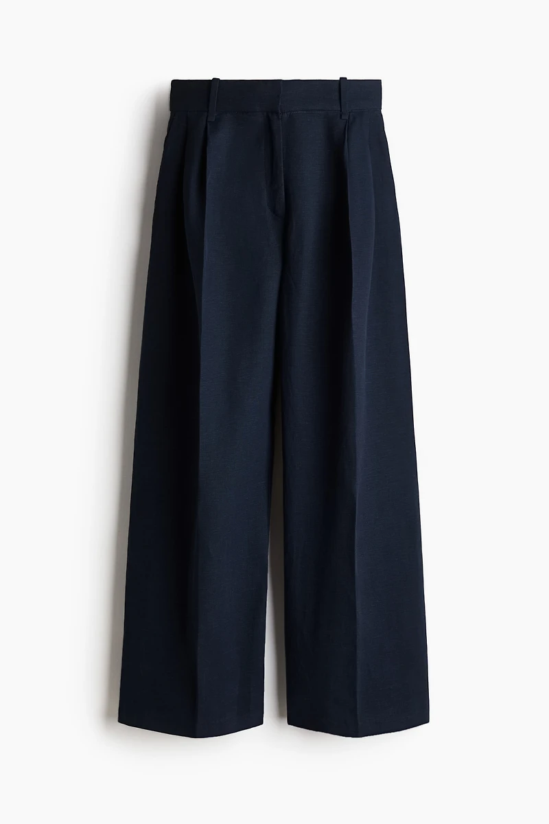 Linen-Blend Pants