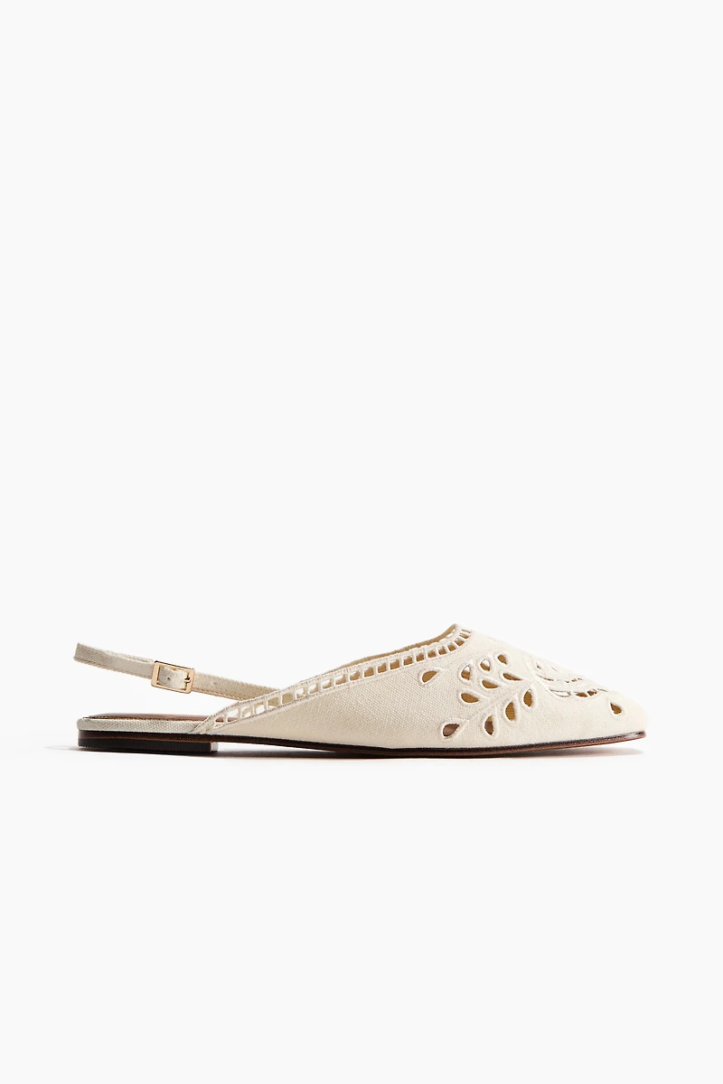 Eyelet-Embroidered Slingbacks