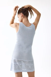 Robe avec détail en tricot pointelle
