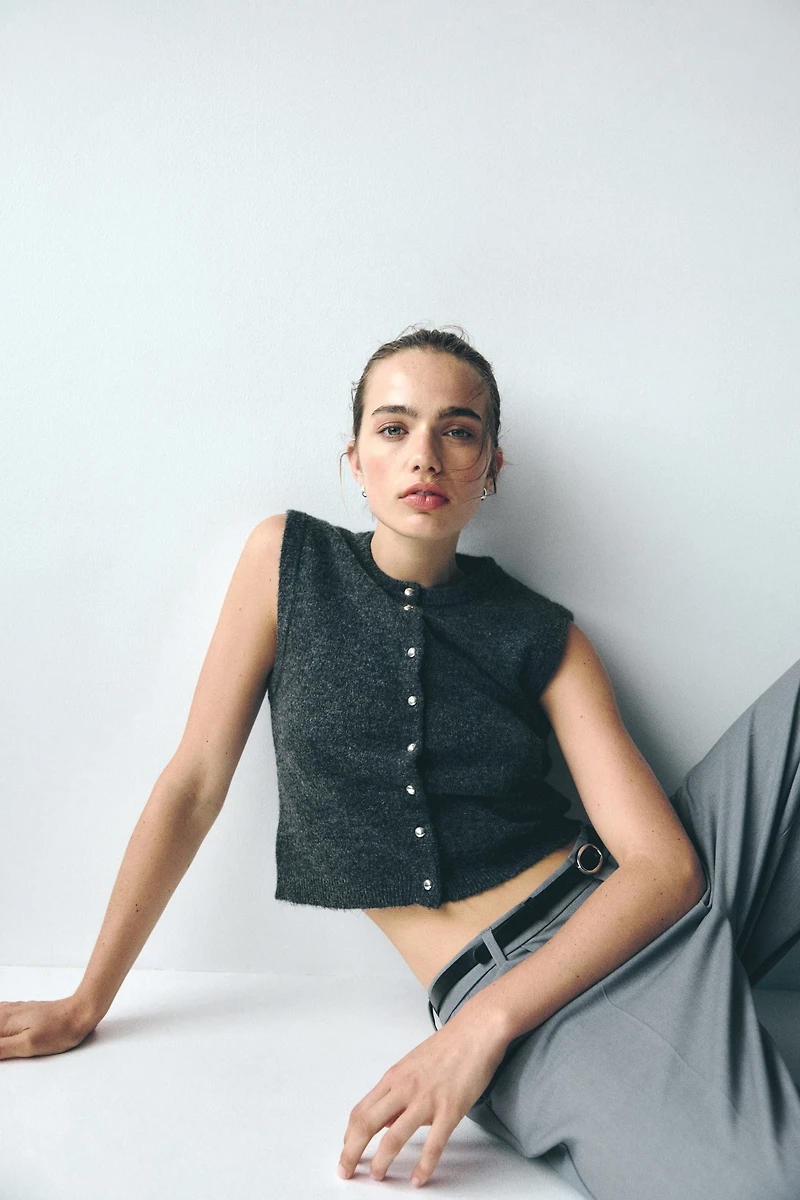 Gilet sans manches en tricot