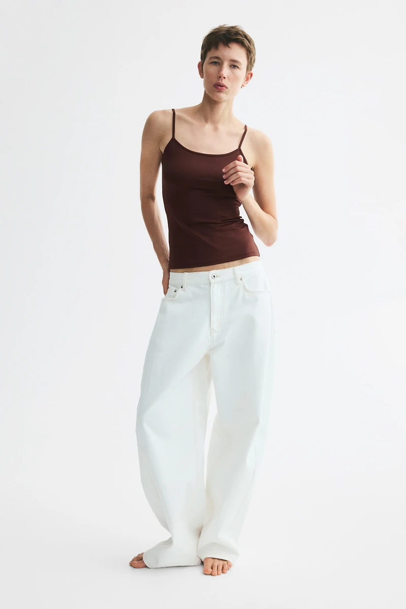 Haut en microfibre avec bretelles fines