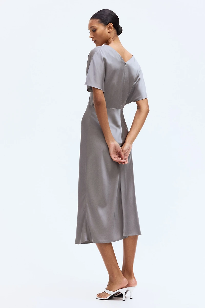 V-Neck Satin Dress
