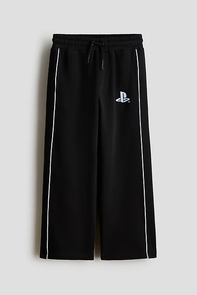 Brushed-Inside Joggers with Printed Motif