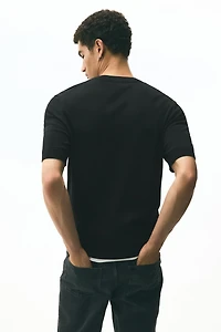 Regular-Fit Fine-Knit V-Neck T-Shirt