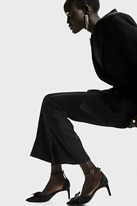 Bow-Detail Satin Pumps