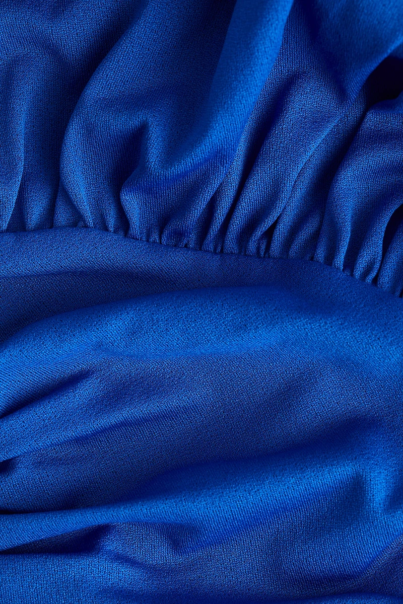 Draped One-Shoulder Thong Bodysuit