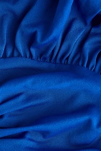 Draped One-Shoulder Thong Bodysuit