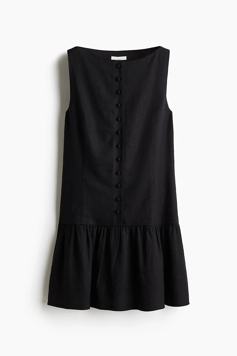 Linen-Blend Dress