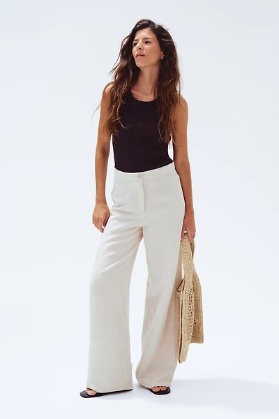 Pantalon en lin mélangé