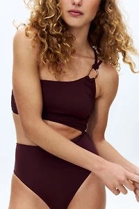 Padded-Cup One-Shoulder Swimsuit