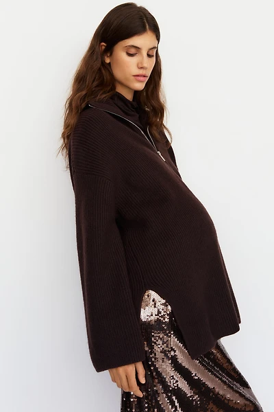 MAMA Before & After Half-zip Sweater