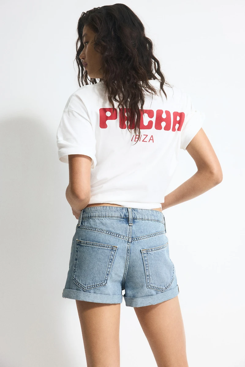 High-Waist Denim Shorts