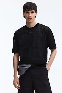 Relaxed-Fit Boxy Mesh T-Shirt