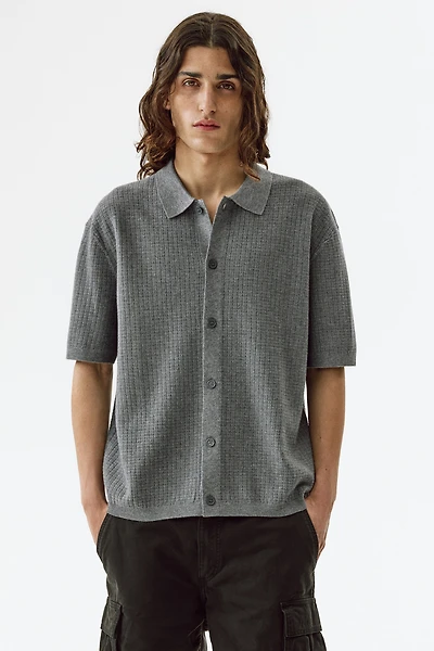 Regular-Fit Textured-Knit Shirt