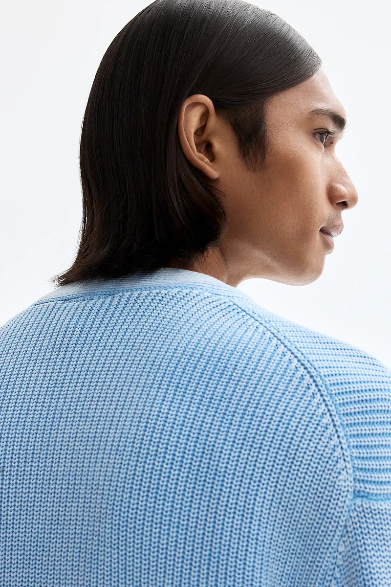 Relaxed-Fit Rib-Knit Cotton Cardigan