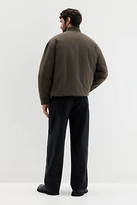 Loose-Fit Nylon Bomber Jacket