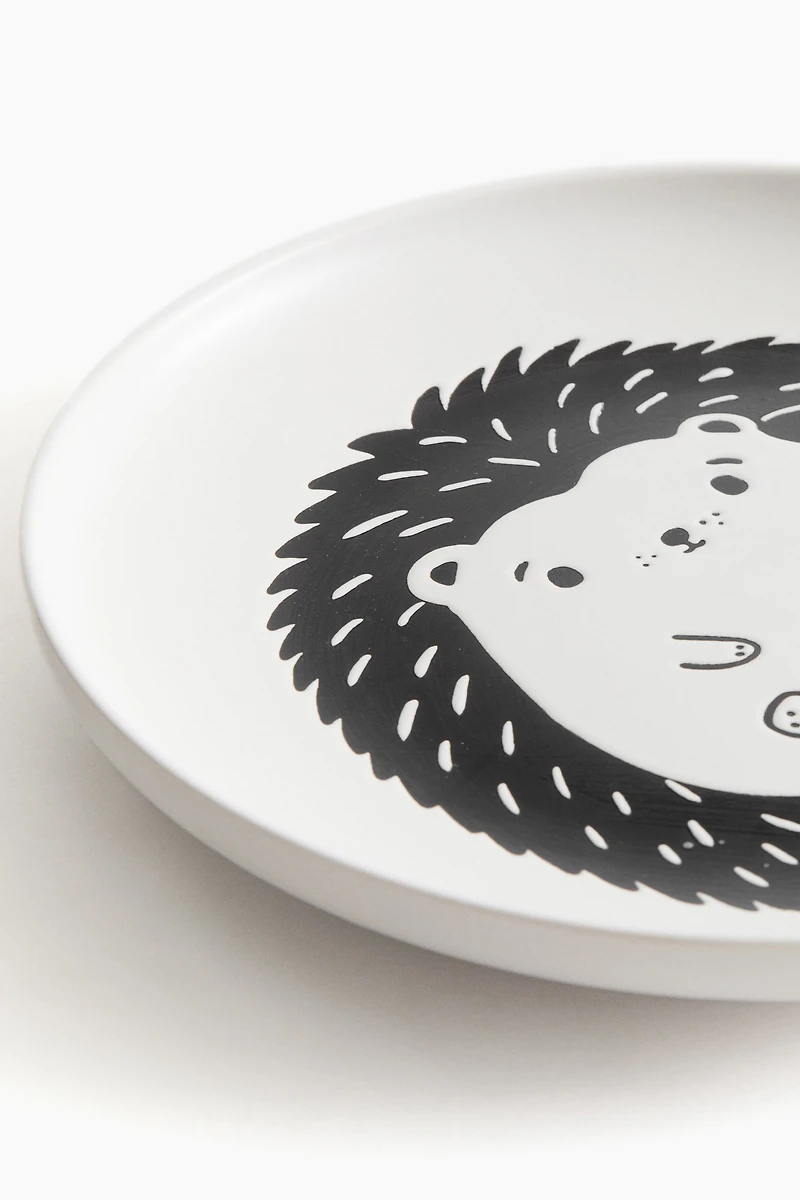 Stoneware Plate with Motif