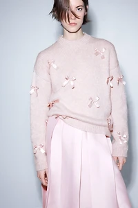 Bow-Appliquéd Sweater